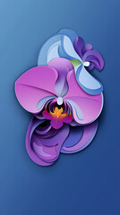 Fototapeta premium Phalaenopsis Orchids logo 3d vector papercut