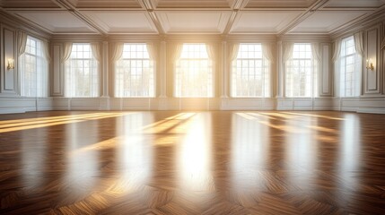 Sunlit Elegant Ballroom Interior