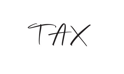 tax day script calligraphy hand written lettering tax form april 15 day 2025 economy financial bill business budget document calculator paperwork accountancy refund government usa financial advisor 
