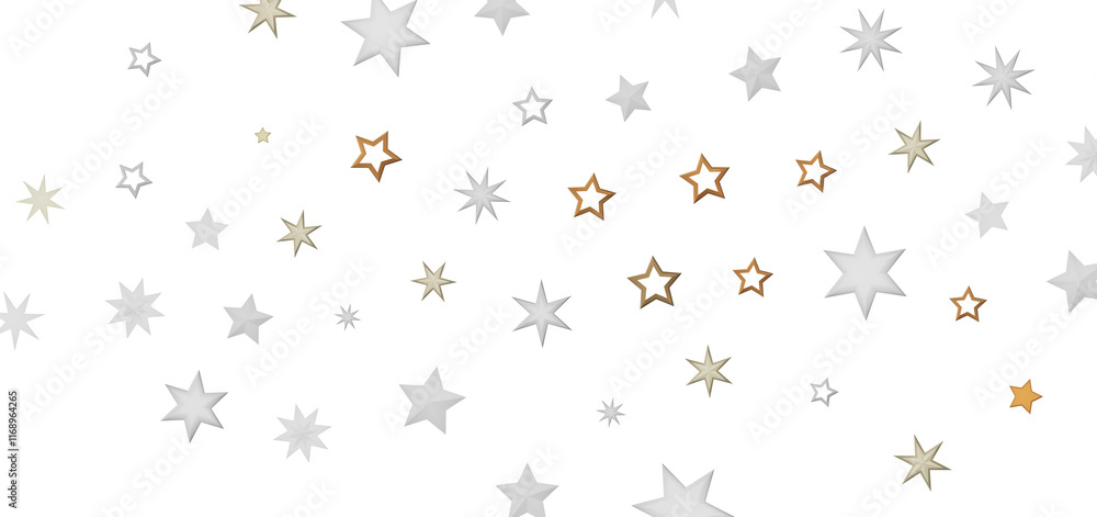 Poster abstract background featuring a pattern of silver and gold stars against a black background.