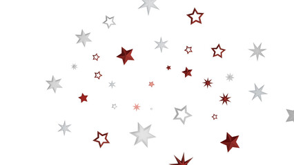 Abstract design with red and white stars on a black background