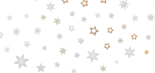 Abstract background with white and gold stars on a black background.