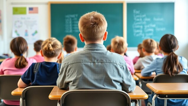 Students attentively observing a classroom lesson
