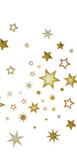 A dark background with shimmering gold stars of various sizes and shades, forming a captivating cosmic pattern.