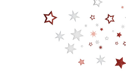 An abstract image featuring a scattering of white, red, and pink stars on a black background.