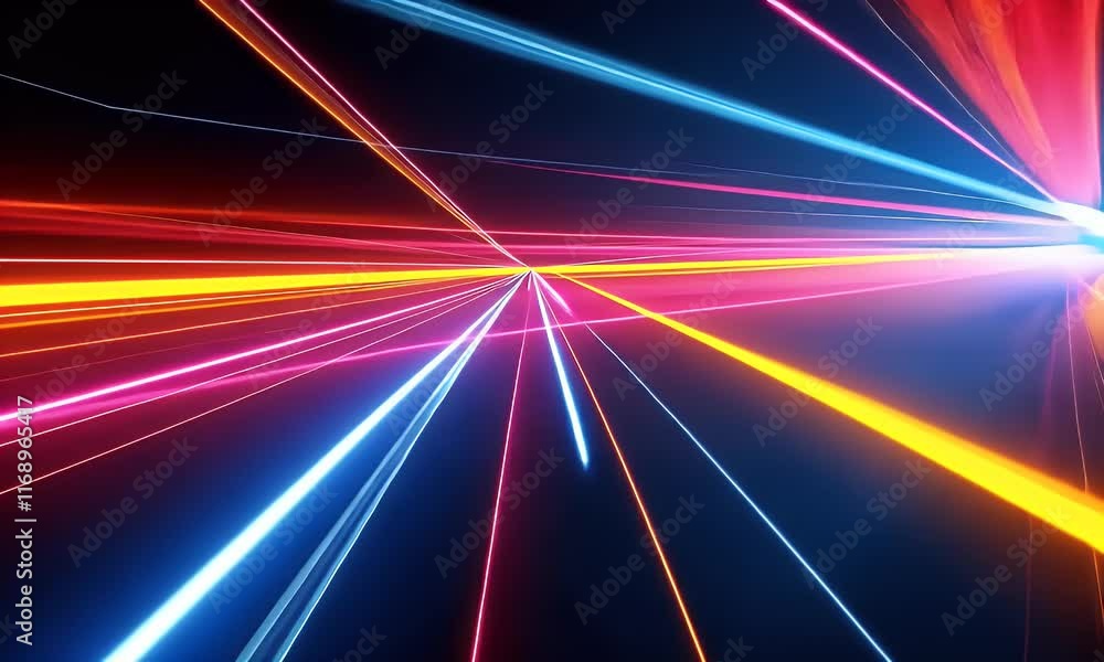 Aufkleber high-speed light trail animation with red and blue light motion trails conveys a sense of fast movem