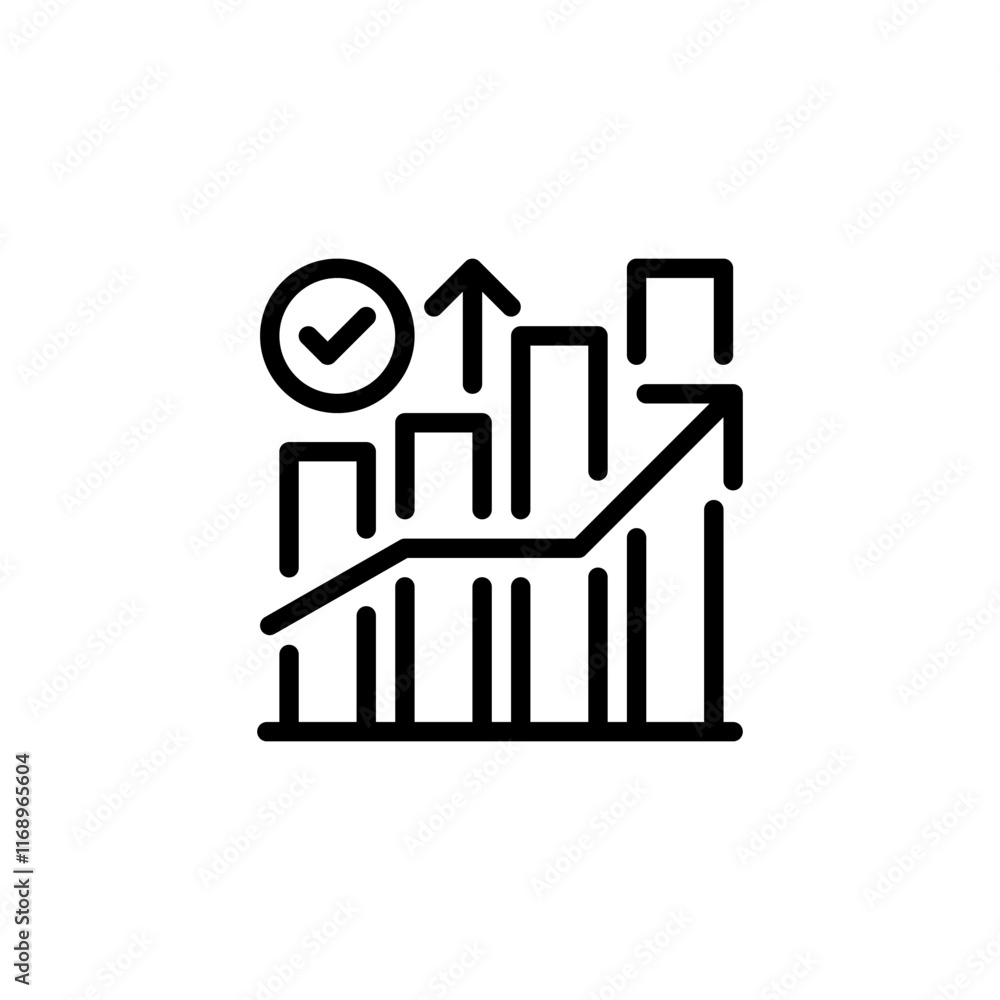 Poster statistical graph line icon. linear style sign for mobile concept and web design. outline vector ico