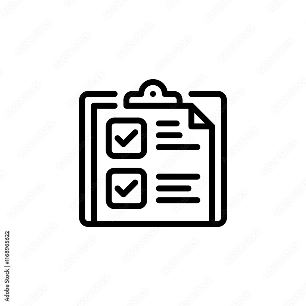 Poster clipboard with results line icon. linear style sign for mobile concept and web design. outline vecto