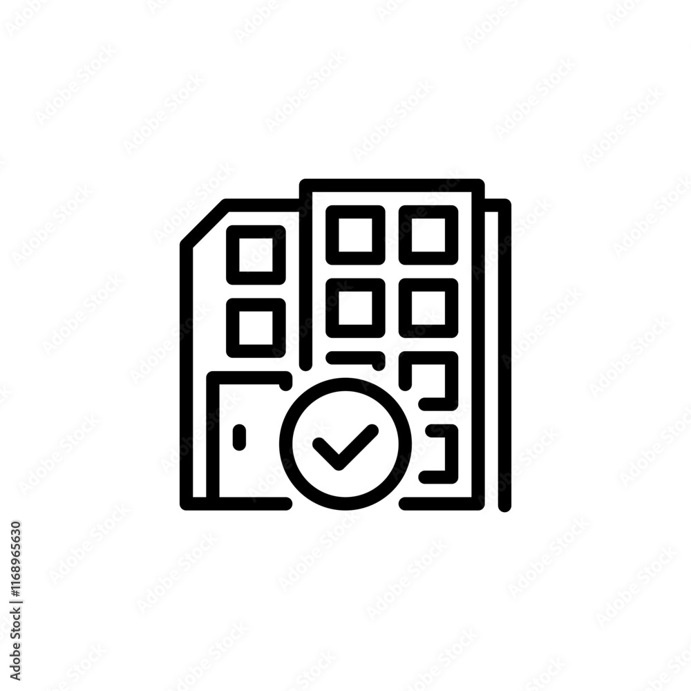 Poster structural check line icon. linear style sign for mobile concept and web design. outline vector icon