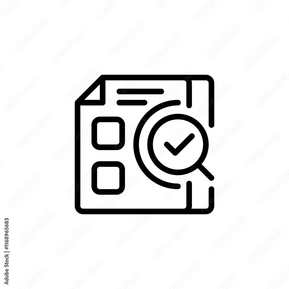 Poster audit checklist line icon. linear style sign for mobile concept and web design. outline vector icon.