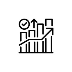 Statistical Graph Line Icon. linear style sign for mobile concept and web design. Outline vector icon.