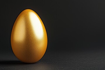 Luxurious Metallic Egg Yolk on Black - Modern Elegance
