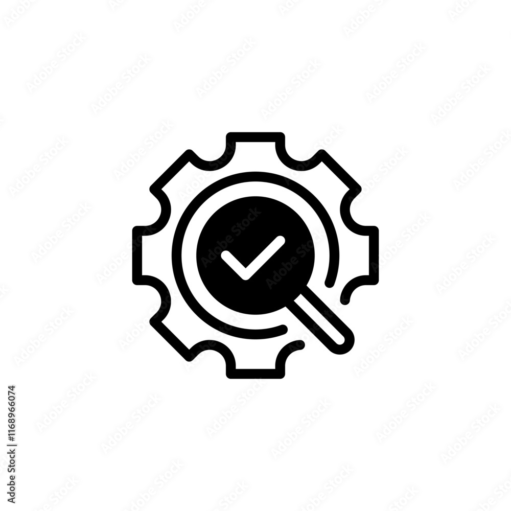 Poster machine inspection line icon. linear style sign for mobile concept and web design. outline vector ic