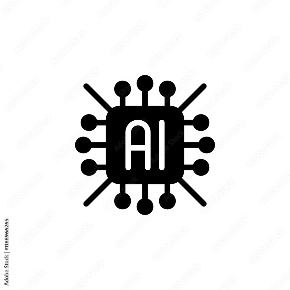 Poster ai monitoring line icon. linear style sign for mobile concept and web design. outline vector icon.