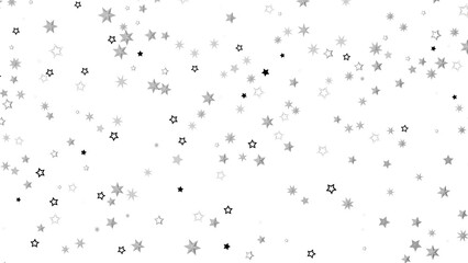 Snowflakes Falling on Black Background