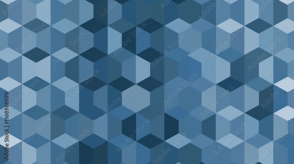 Poster abstract isometric cube background with geometric shapes and color transitions in shades