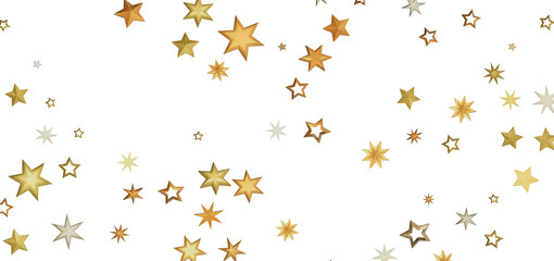 A digital illustration of golden stars scattered on a black background, creating a mesmerizing and festive atmosphere.