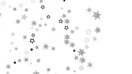 Abstract Silver Stars on Black Background