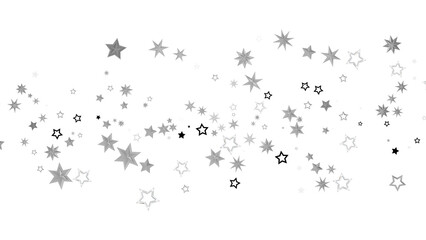 Silver Stars on Black Background