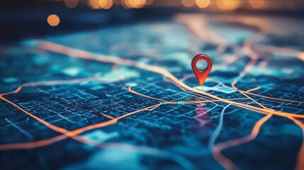 Efficient route guidance illustrated through colorful markers on a map.