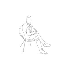 Business Man line art Line Art vector design. Business Man line art outline illustration design.