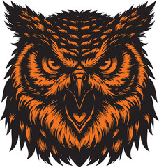 Angry Bird of Prey Head with Intense Look