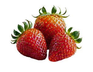 Fresh Juicy Strawberries leaves with Vibrant Colors and Natural Details