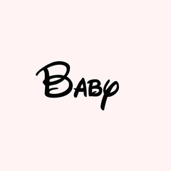 Baby Text Typography isolated on light background