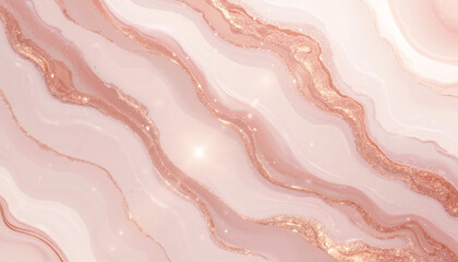 Pink and rose gold marble texture with glitter highlights
