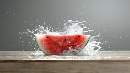 Explosive watermelon splash a burst of summer refreshment captured in stunning detail