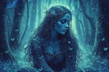 AI-generated artwork showcasing a whimsical forest atmosphere.