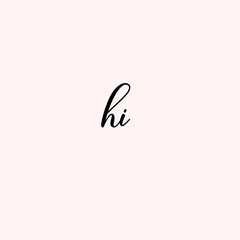 Hi Text Typography isolated on light background