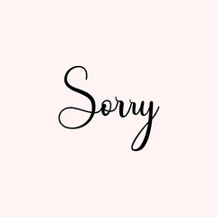Sorry Text Typography isolated on light background