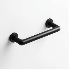 Stylish black grab bar mounted on a wall for modern interior accessibility.