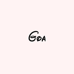 Goa Text Typography isolated on light background