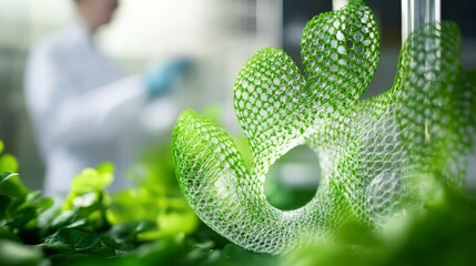 Scientist conducts research on bio-based materials.