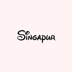 Singapur Text Typography isolated on light background