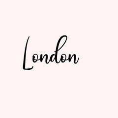 London Text Typography isolated on light background