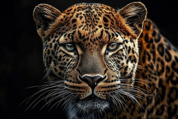 Obraz premium Artistic representation of a leopard emphasizing its features.
