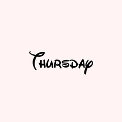 Thursday Text Typography isolated on light background