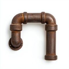 Vintage industrial pipe fitting, showcasing unique design and rustic texture.