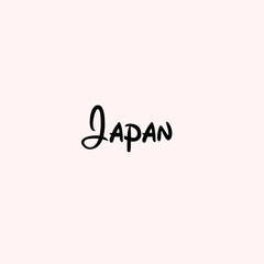 Japan Text Typography isolated on light background
