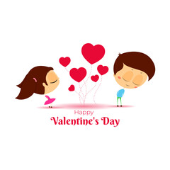 Vector illustration of Happy Valentine's Day social media template