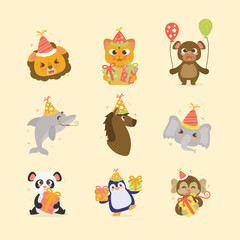 Naklejka premium Cute World Animal Day Illustration Collection
