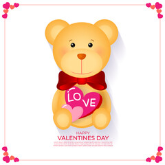 Vector illustration of Happy Valentine's Day social media template