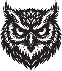 Intense Owl Head with a Ferocious Beak