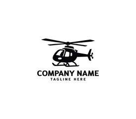 Helicopter logo design. Flying helicopter logo. Helicopter logo silhouette