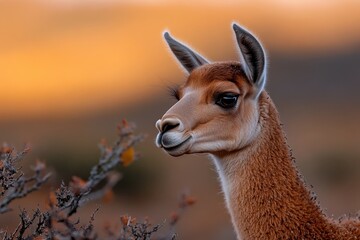 Obraz premium A young animal gazes curiously into the lens, representing nature's beauty and the delicate balance found in wildlife, combined with an artistic essence of photography.