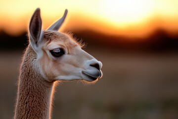 Obraz premium This vibrant image showcases a young gazelle gazing into the distance at twilight. Its posture and expression evoke a sense of curiosity and exploration in the wild, surrounded by beauty.