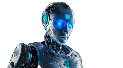 Futuristic humanoid robot PNG